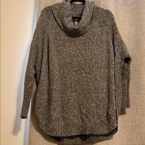 Leo & Nicole Charcoal Cowl Neck Sweater: 2X